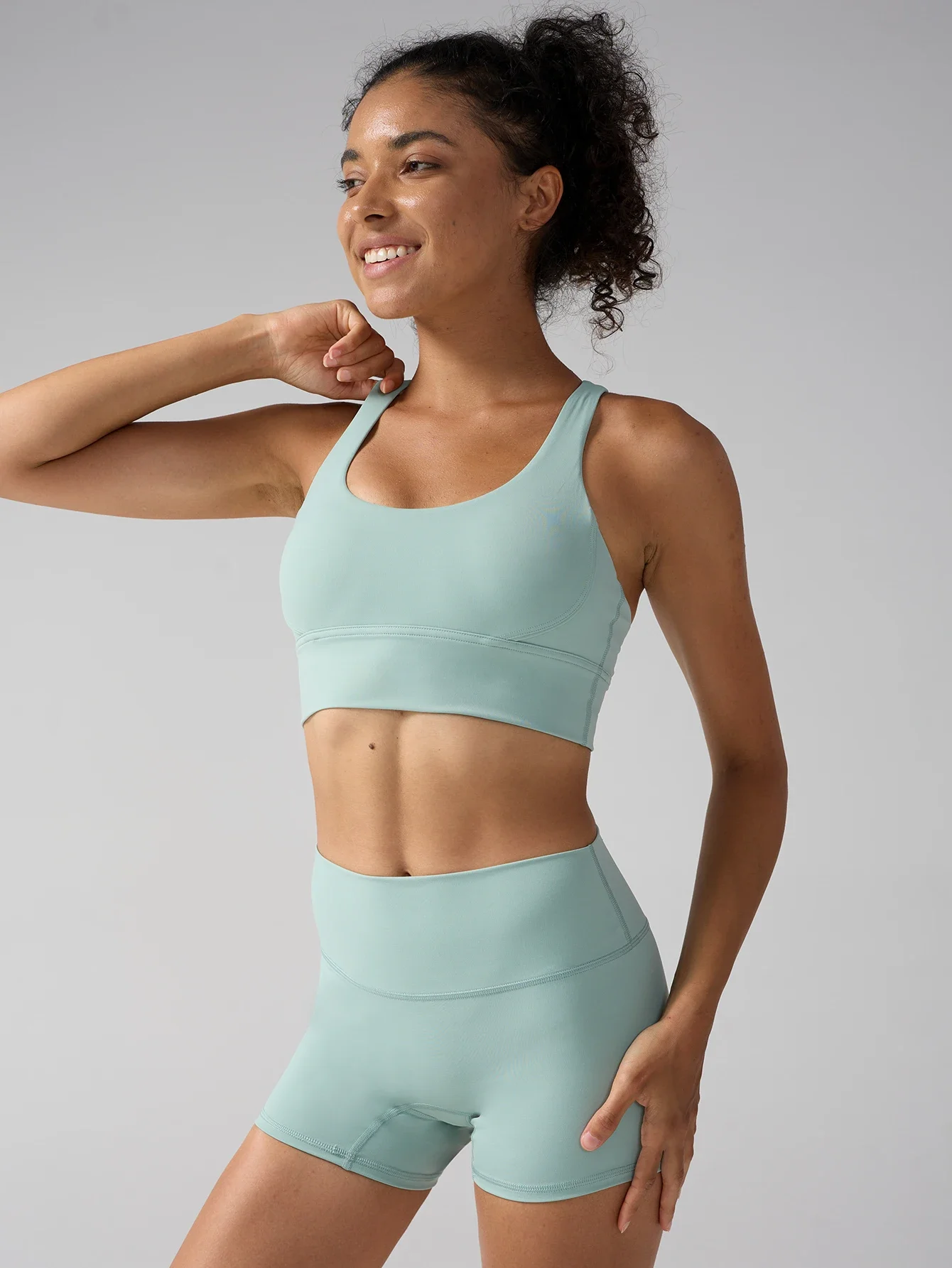 Summer Women's Gym Yoga Set Sexy Cross Straps Yoga Underwear High-rise Hip Lifting Yoga Short Breathable Quick-dry Yoga Set