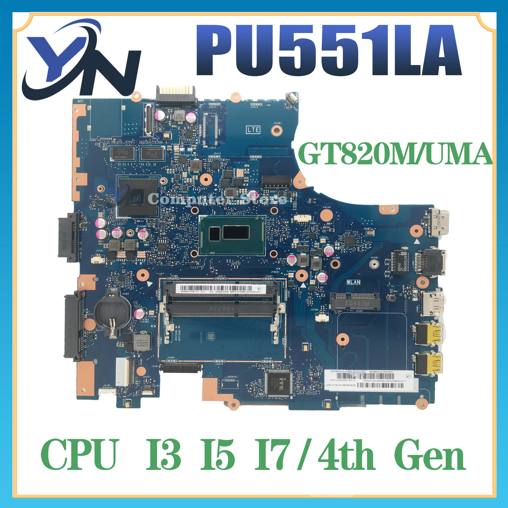 Mainboard For ASUS PU551 PU551LA PU551LD PU551L PRO551LA PRO551LD PRO551L Laptop Motherboard I3 I5 I7 4th Gen UMA/PM