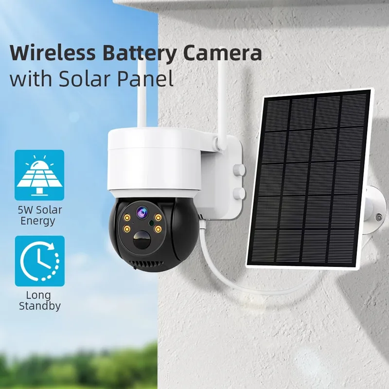 

Solar Camera Wifi Outdoor Motion Detection APP Home Alarm Night Vision 4600mAH Battery PTZ 360 Wireless Security Camera Icsee
