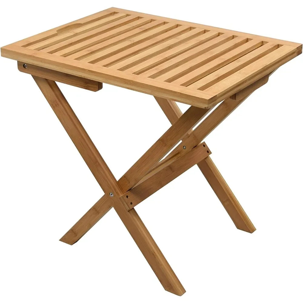 

24" W x 18" D x 22" H Mirage Deluxe Foldable Natural Bamboo Luggage Rack, Suitable for hotel, travel, and family bedrooms
