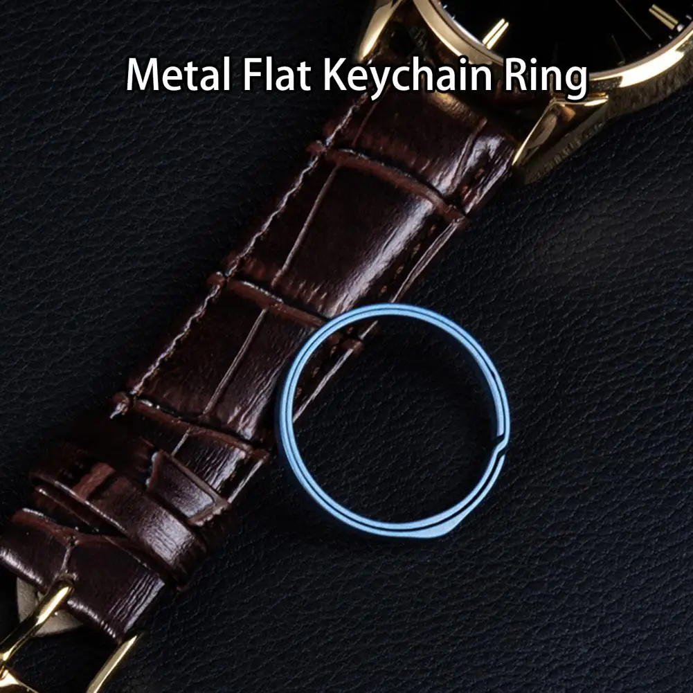 Flat Key Ring Useful Metal Flat Keychain Ring Anti-fingerprint Key Ring  Heavy Duty Round Keyring Camping Supplies