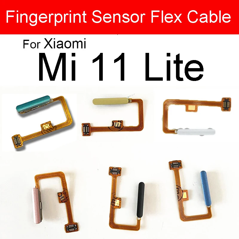 Fingerprint Sensor Touch ID Connector Flex Cable with Power Button For Xiaomi Mi 10T 11T Pro Mi 11 Lite M2101K9G Repair Parts