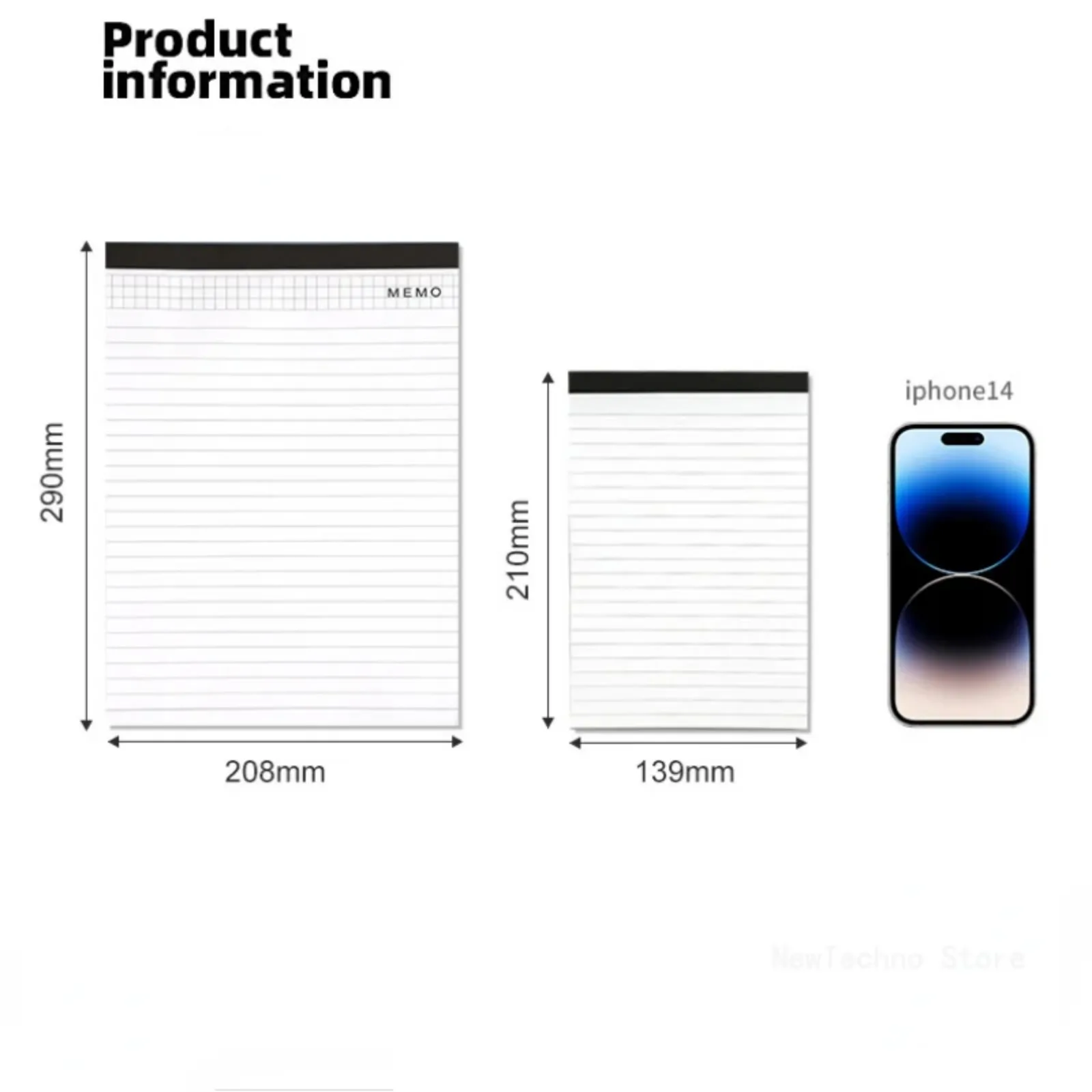 A4 Conferência Tearable Memo Pad, Páginas Forrado, Diário Notepad, Reunião Notebook, Projecto de Escrita, Papel, Escritório, Material Escolar