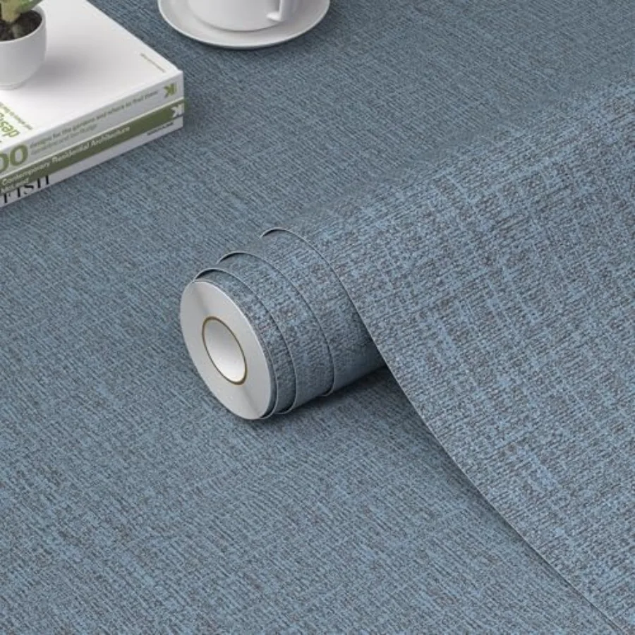 

Grasscloth Peel and Stick Wallpaper 23.6in x 472in, Textured Contact Paper for Cabinets, Faux Linen Wall Paper Pull and Stick,