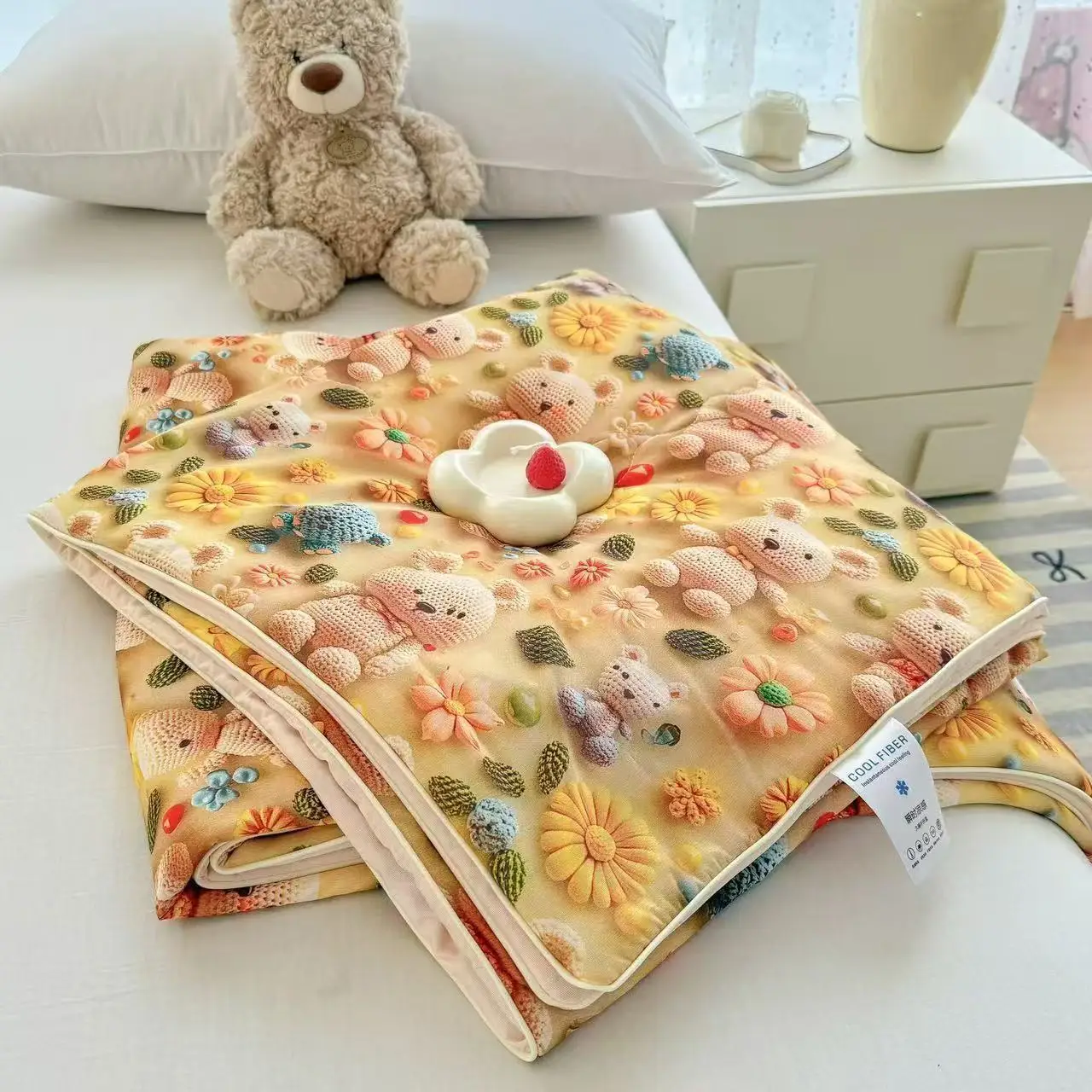 

Summer Blanket Cooling 5D Cartoon Printed Quilt Twin Queen Bedding For Children Student Single And Double Bed Thin Comforter