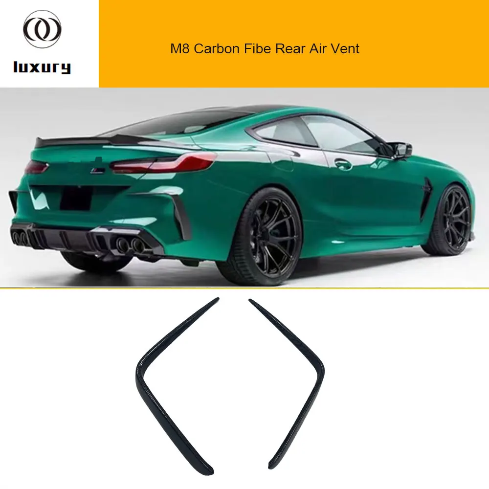 

Add On Style Carbon Fiber Rear Air Vent Canards Spoiler Trim for BMW F91 F9 F93 M8