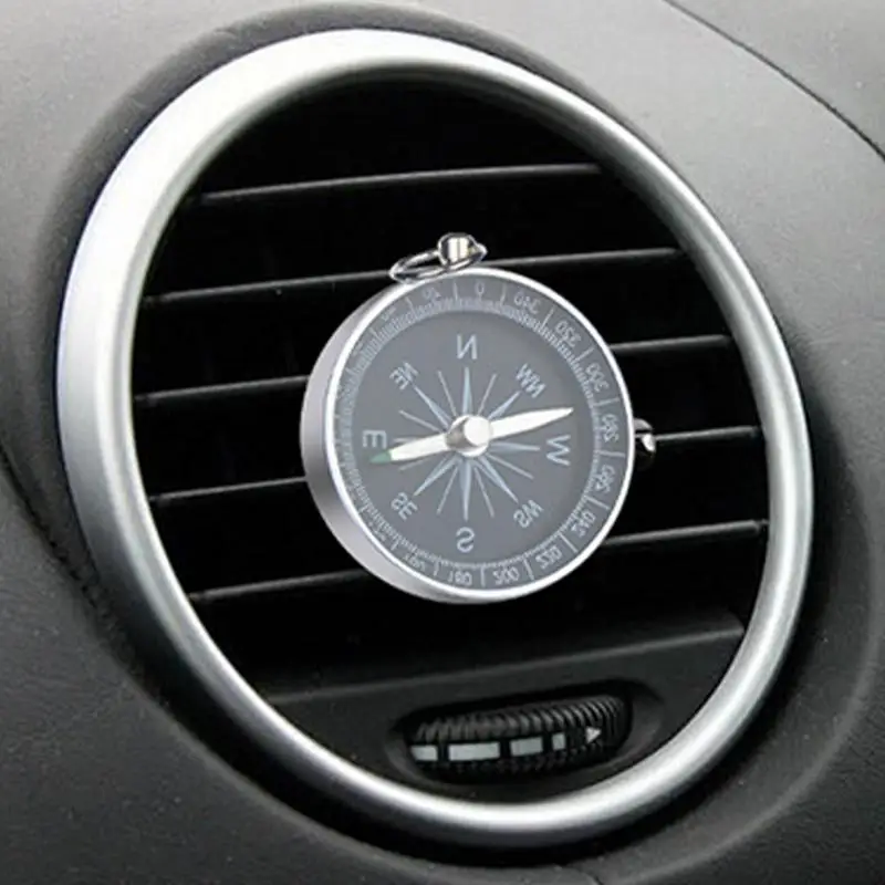 1pc Refillable Car Air Freshener Perfume Diffuser Clip Metal Compass Auto Air Vent Car Interior Accessorie Aromatherapy Diffuser