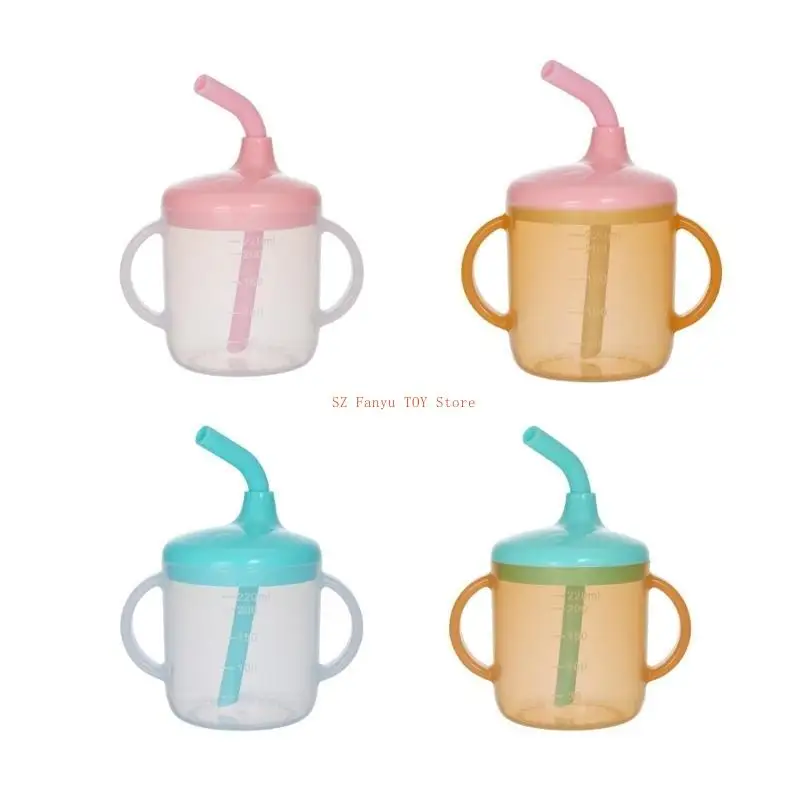 

96GC Детская чашка для питья с двойными ручками и четкими мерными метками, 220 мл для легкого перехода к питью