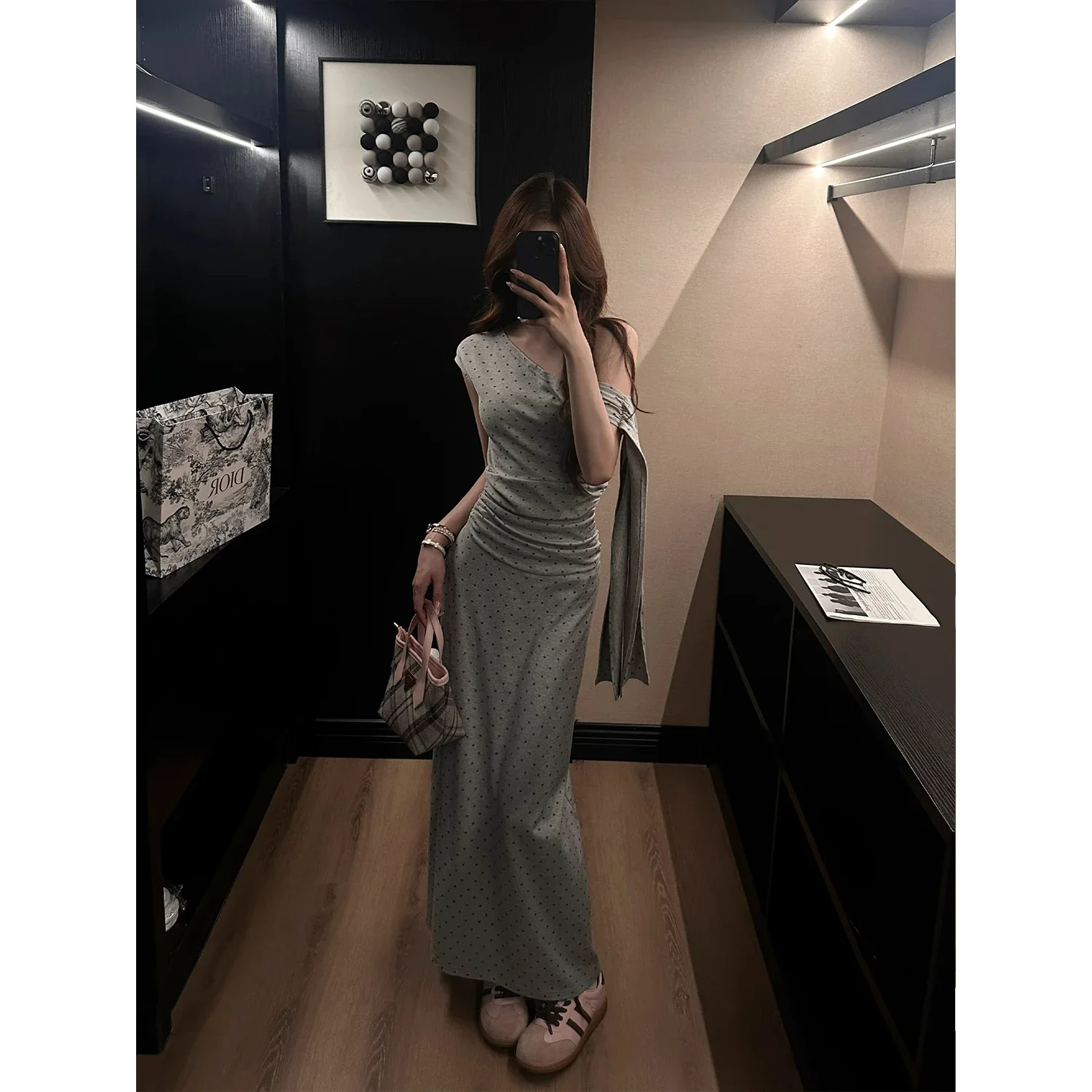 Dresses Sleeveless Womens Cute Party Autumn Buttoned Plaid Panelled Lapel Waistband Structured H-line Literary Rural Preppy Chic