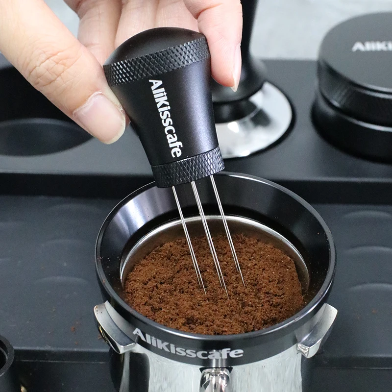 موزع إبر إسبريسو من الفولاذ المقاوم للصدأ ، آلة تقليب ، حامل تسوية ، أداة قهوة ، ملحقات باريستا ، 51: 54: 50: 58 #3