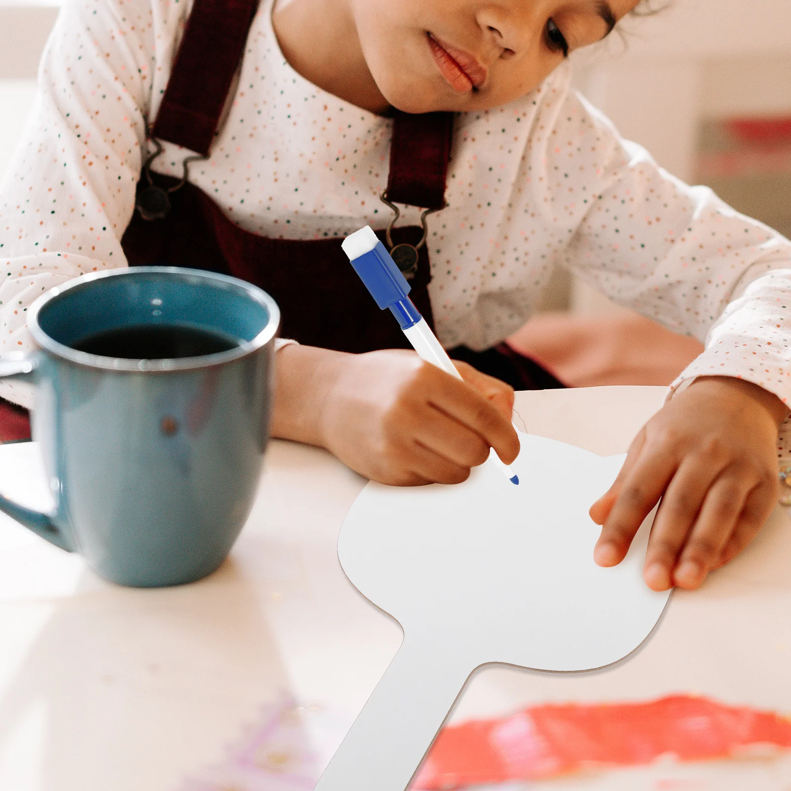 

Children Scribble Drawing Board Dry Erase Answer Paddle Handheld Kids Writing Whiteboard Portable Classroom Supplies Random