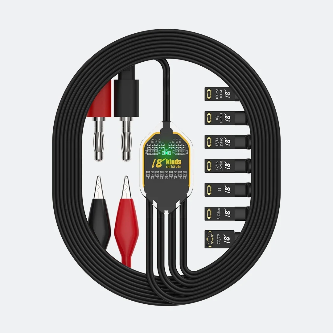 18 Kinds POWER Air Power Boot Cable for iPhone 7-15 16 Pro Max Current Test Motherboard Repair Power Supply Boot Cable Tools set