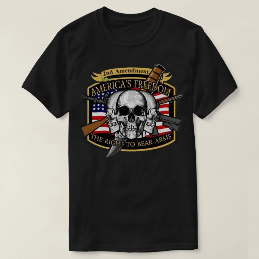 

America's Freedom, The Right To Bear Arms 2nd Amendment T-Shirt 100% Cotton O-Neck Short Sleeve Summer Casual Mens T-shirt