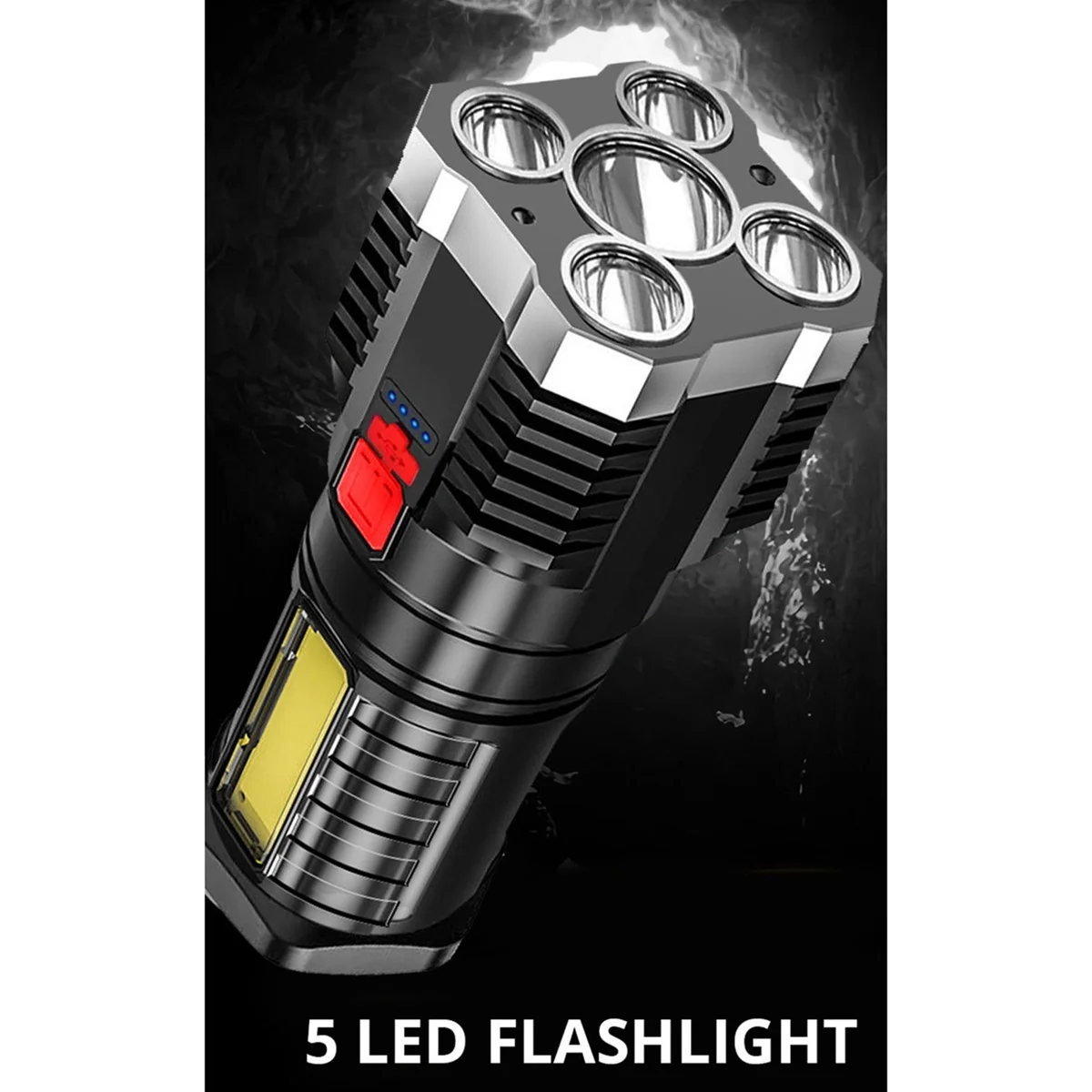 Super Bright Flashlight Ultra Powerful LED Torch Light Rechargeable Side Light 5LED Outdoor Flashlight for Camping