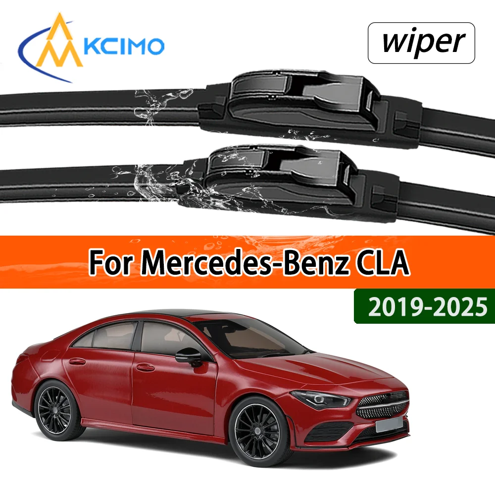 

Бесшумный черный комплект щеток переднего стеклоочистителя для Mercedes-Benz CLA C118 2019-2025, аксессуары для авто стеклоочистителей лобового стекла