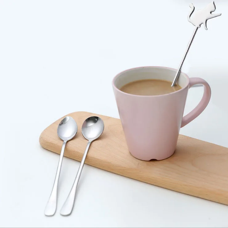 

3Pcs Stainless Steel Thickened Coffee Spoon Rustproof Creative Long Handle Stirring Spoon Chic Dessert Scoop for Home