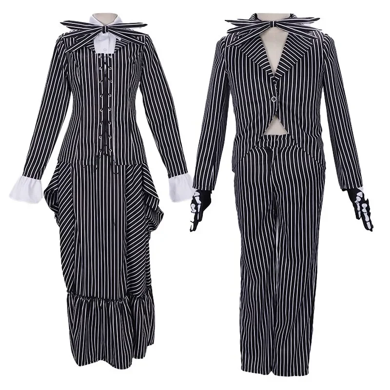 Disfraz de Sally de Halloween para mujer, disfraz de película de pesadilla antes de Navidad, traje de Jack Skelington, uniforme, novedad de 2023