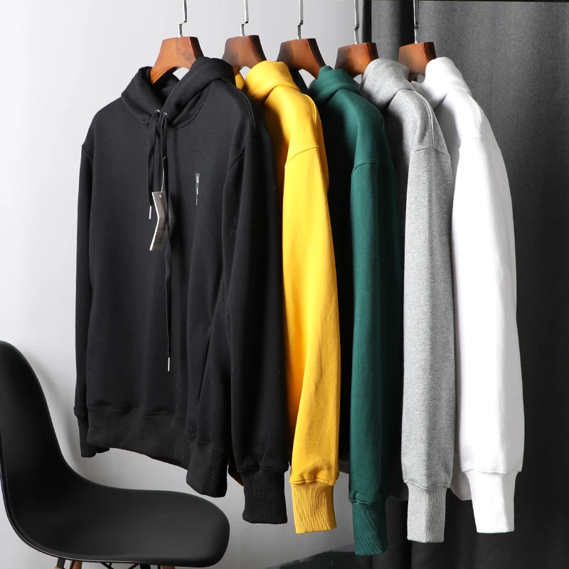 

Модная хлопковая толстовка с капюшоном, однотонная, весенняя, молодежная, повседневная, прямого кроя, в городском стиле, парная, с капюшоном, пуловер