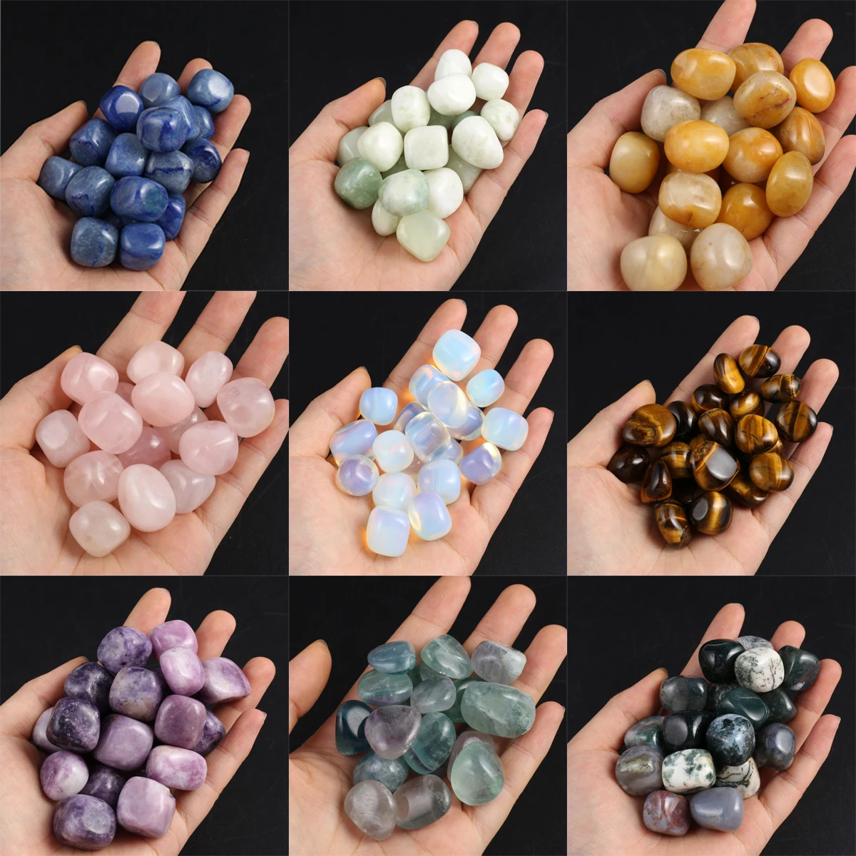 10pcs Crystal Fluorite Opal Natural Stone Square Stone Polishing Mineral Aura Gem Aquarium Decoration Gift Wholesale