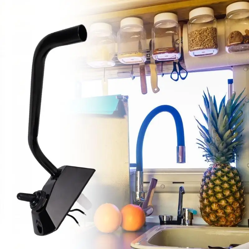 77HF Bomba agua eléctrica 12 V 360 grados Caravanos caravanas Tauceto Anti corrosión Interruptores grifo acero