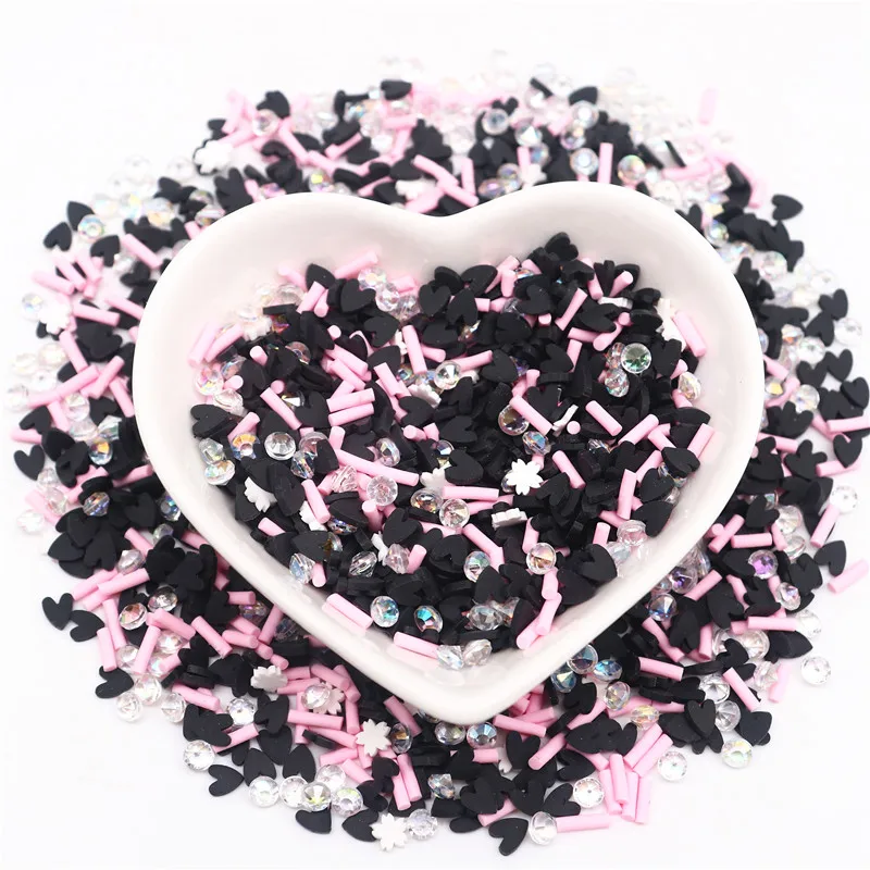 Colorful Heart Lips Polymer Clay Slices Sprinkles for Slime Filling Clay DIY Crystal DIY Crafts Tiny plastic klei Accessory
