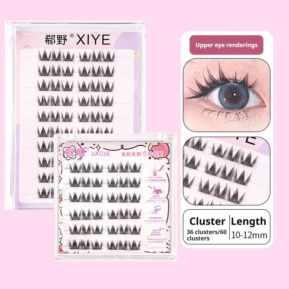 Cílios autoadesivos sem necessidade de cola, reutilizáveis sob os cílios, maquiagem coreana, faça você mesmo, mangá individual, ondulação de cílios, clusters