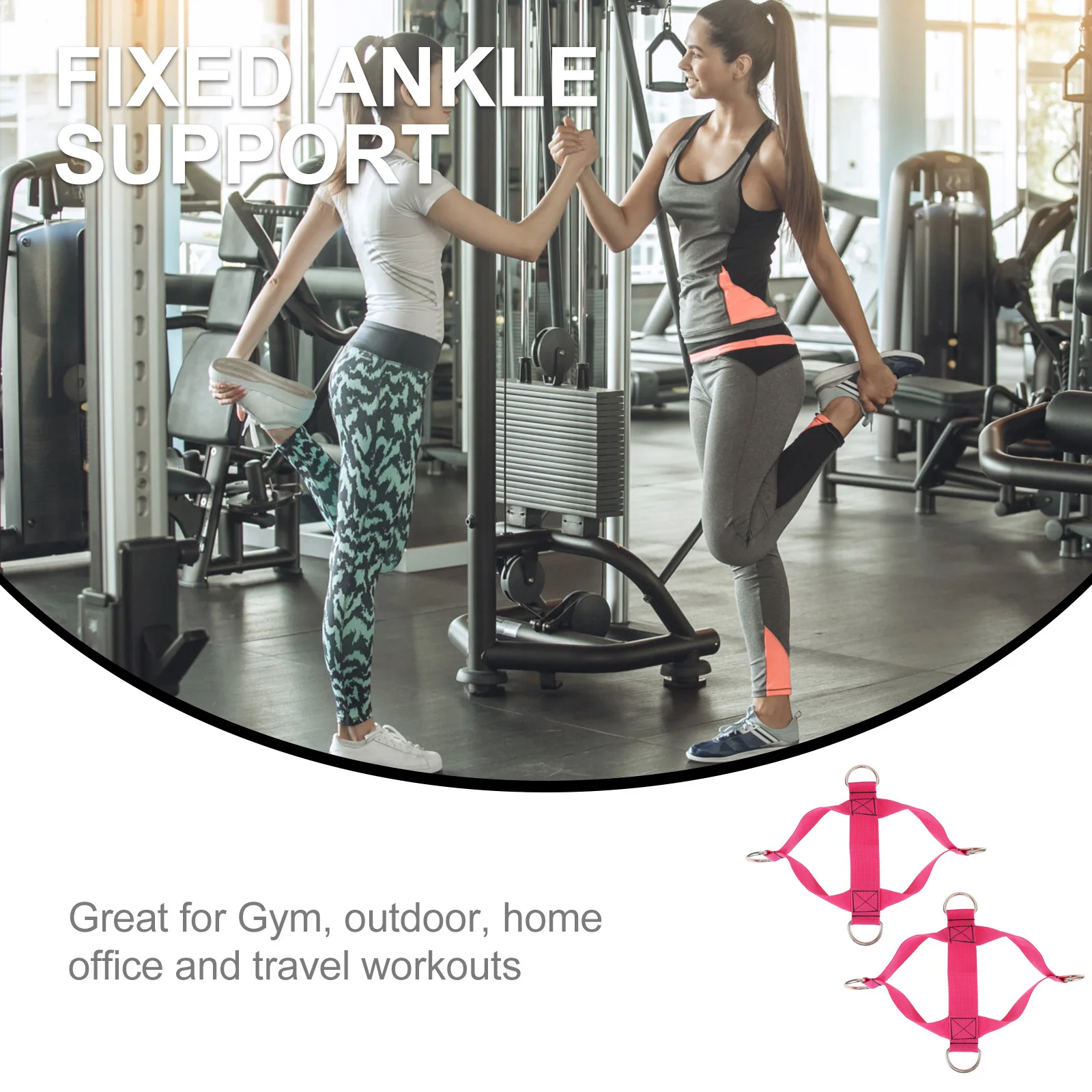 

1Pair Fitness Foot Cuffs Straps Strong Elastic Pull Rope for Buttock Fitness Leggings Buckle Exercise Foot Belt