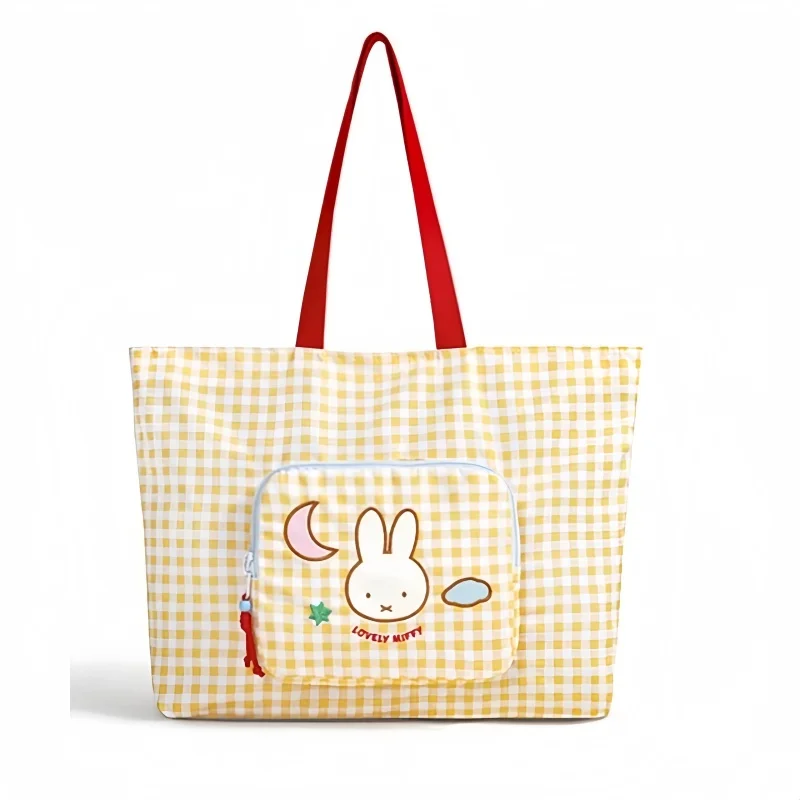 

Miffy Canvas Bag 39.5*13*34cm Foldable Lightweight Shoulder Bag Kawaii Miffy Series High Quality Bag
