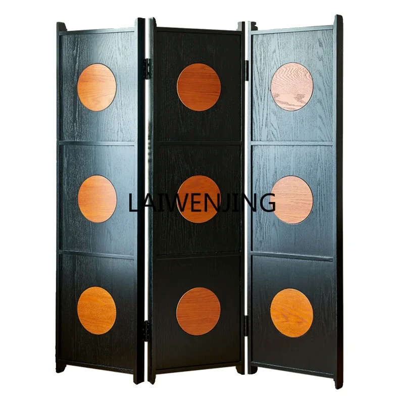 

HLZ solid wood screen partition living room modern simple door blocking folding mobile entrance entrance