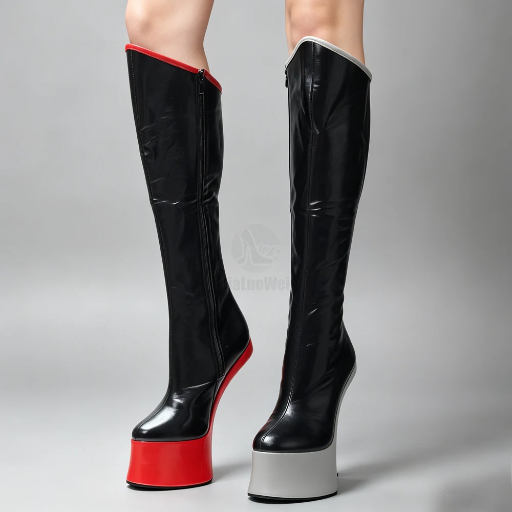 

New Style Exotic Special 7inch Ponyplay Heel Knee High Platform Boots