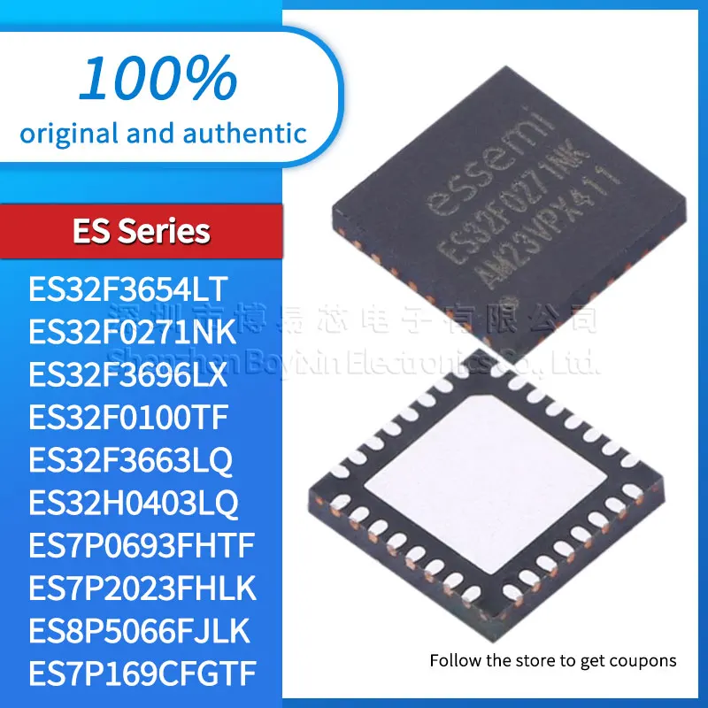 

Original genuine ES32F3663LQ ES8P5066FJLK ES7P2023FHLK ES32H0403LQ ES32F0100TF ES32F3696LX ES32F0271NK ES32F3654LT ES7P169CFGTF