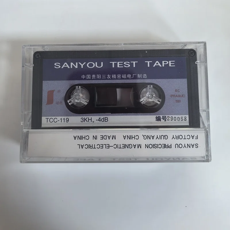 TEST TAPE SANYOU TCC-119 W&F/SPEED 3KHZ-4DB,SPEED & FLUTTER TAPE SPEED TEST WOW AND FLUTTER TEST