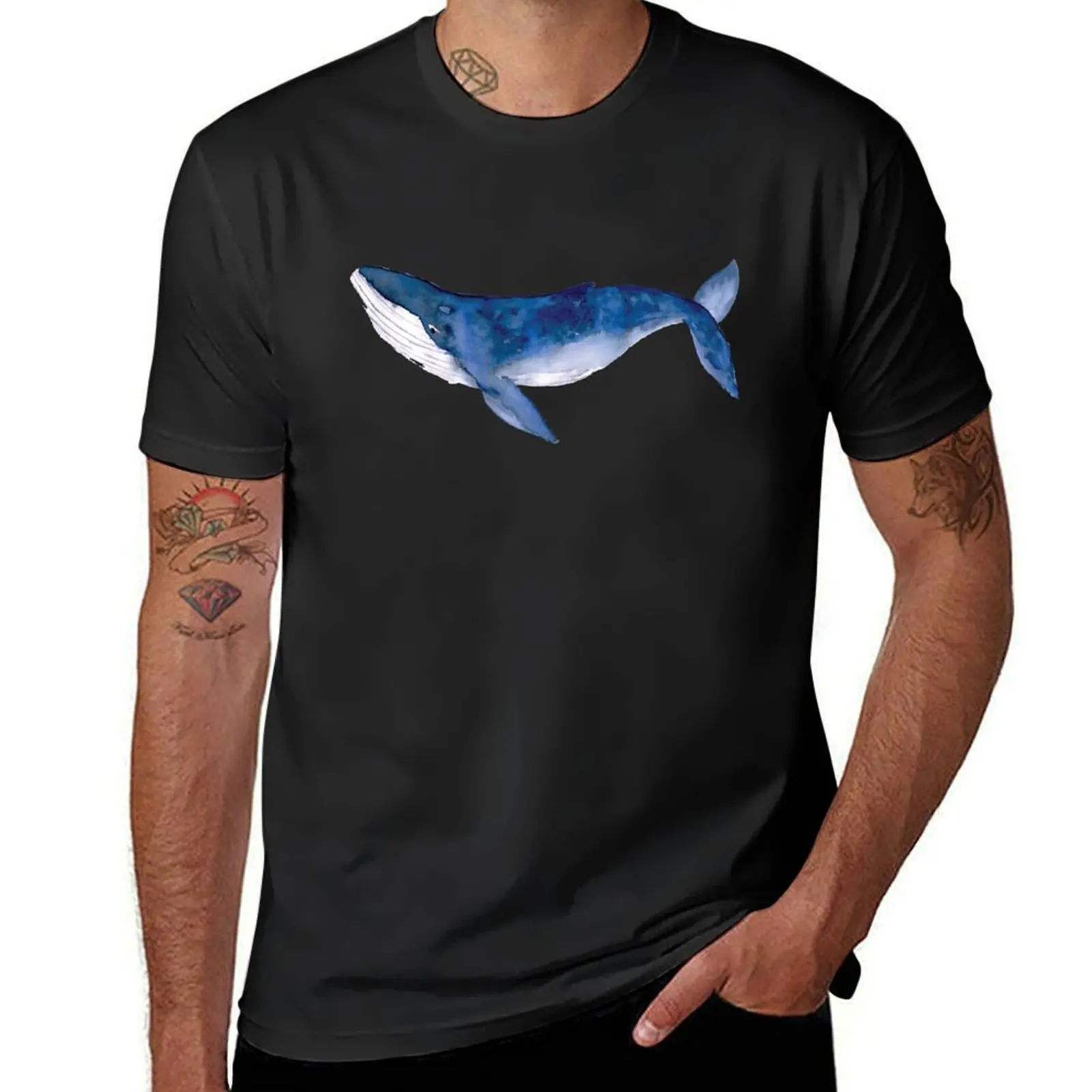 Humpback Whale in watercolor T-Shirt customizeds cute clothes mens big and tall t shirts