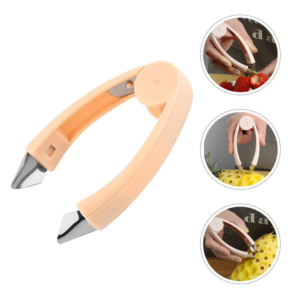 Compact Stainless Steel Pineapple Eye Peeler Strawberry Huller Stem Remover Multi Functional Fruit Vegetable Core Remover