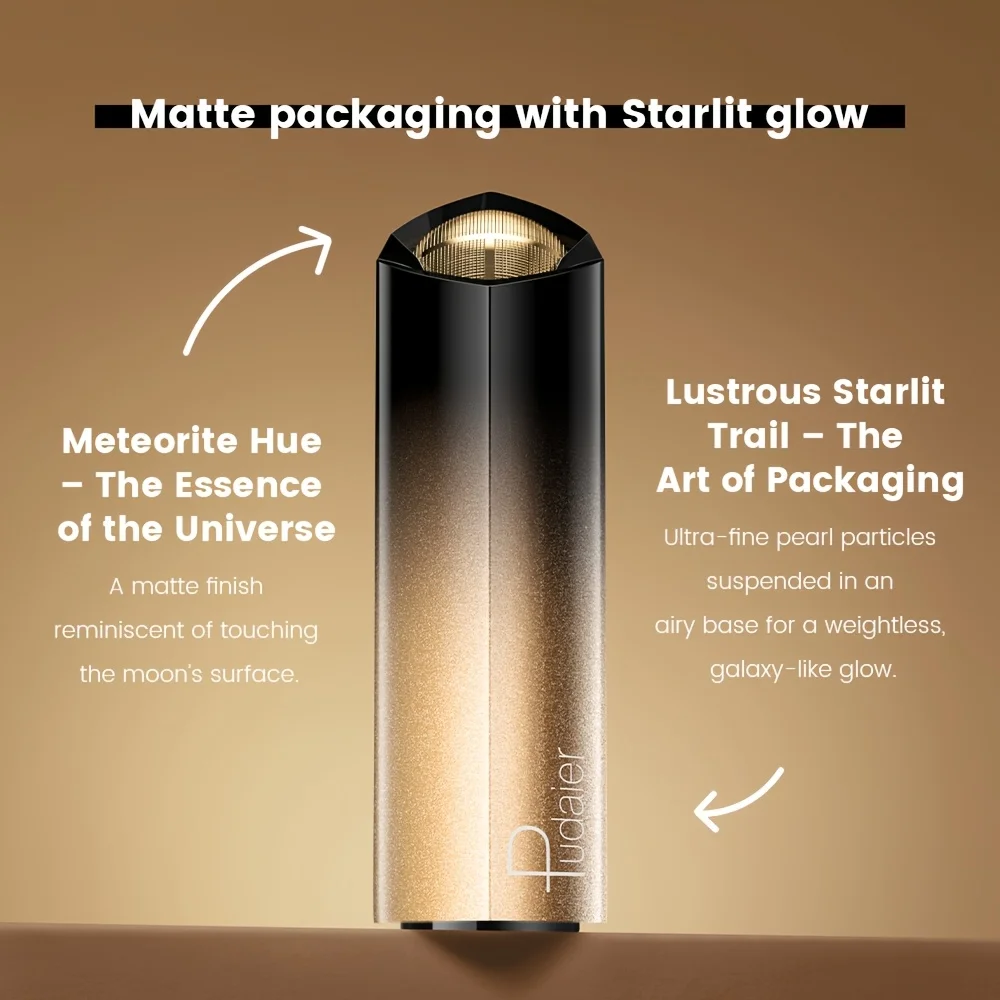 Rossetto glitterato metallizzato, lucentezza perlata, texture cremosa a lunga tenuta, trucco per feste ad alta pigmentazione