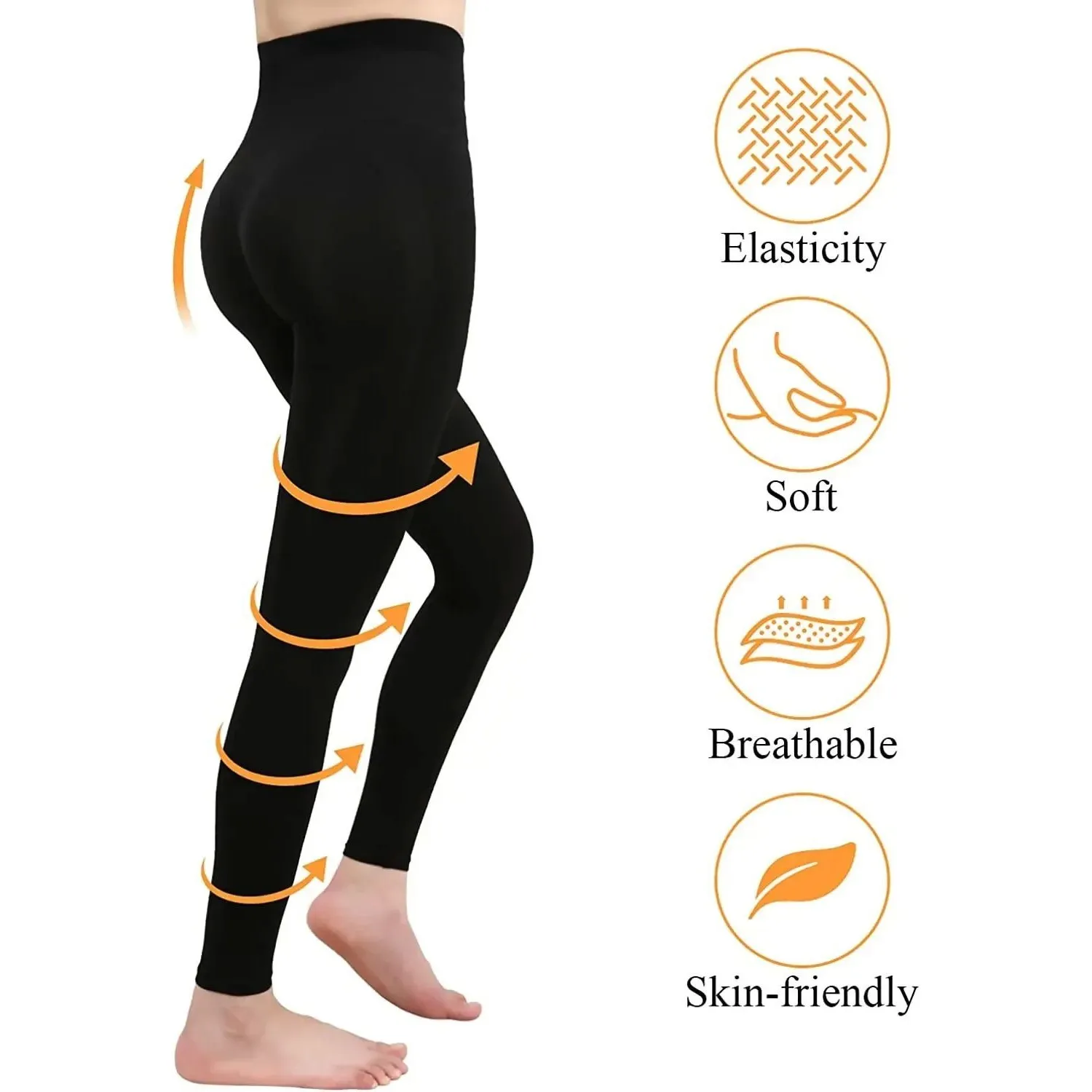 High Waist Women Leggings Slimming Body Shaper Tummy Control Comfortable Fit Base Layer Pants for Ladies