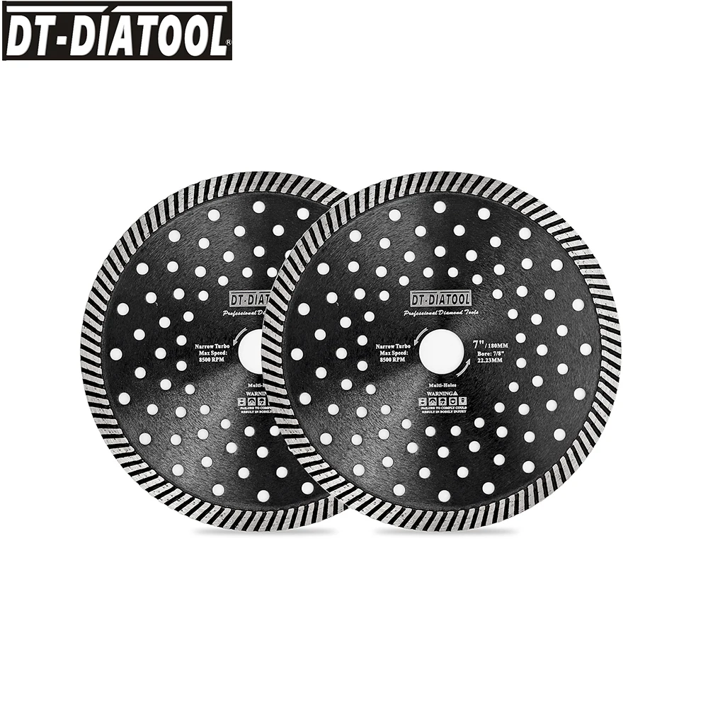 2pcs 7inch/180mm Narrow Diamond Turbo Saw Blade for Granite Marble Concrete Masonry 180MM Cutting Disc Grinding wheel