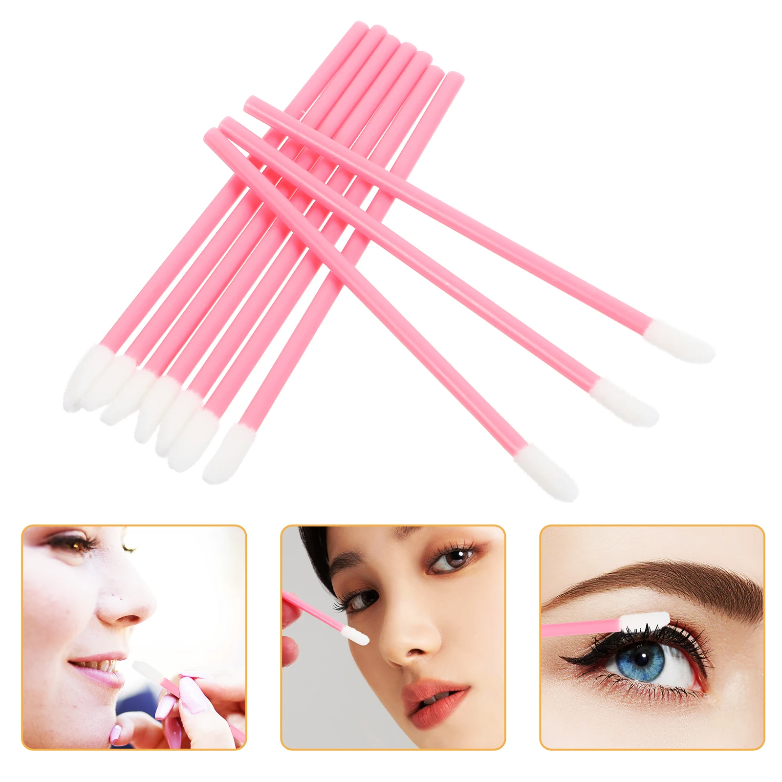 

100 Pcs Cleaning Swabs Lipstick Brush Applicator Eyelash Brushes Balm Makeup