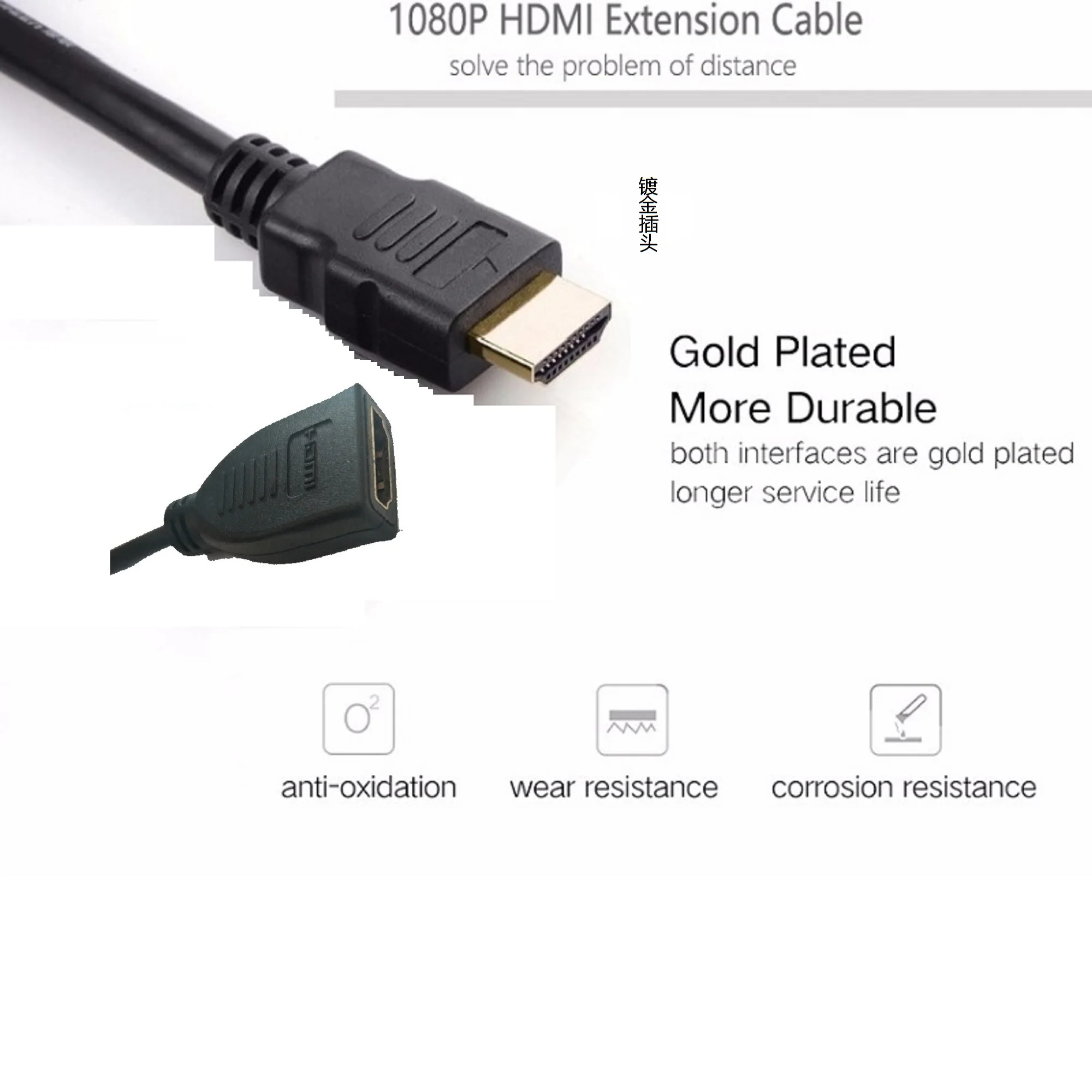 Przedłużacz kompatybilny z HDMI męski na żeński 1M/2M/3M 3D 1.4v długi kabel do LCD hdtv laptopa PS3 projektor