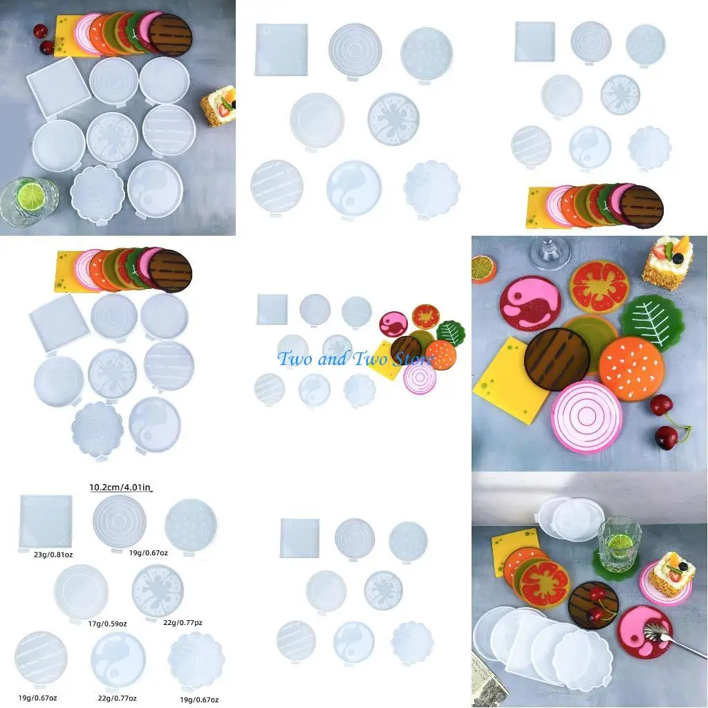 

HX6F гибкие силиконовые формы для подставок, креативные силиконовые формы для подставок для напитков, дизайн гамбургеров, набор