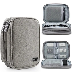 Sacs de rangement pour câbles de données, étui de transport pour gadgets numériques, écouteurs portables, double couche, sac de protection pour disque dur numérique USB