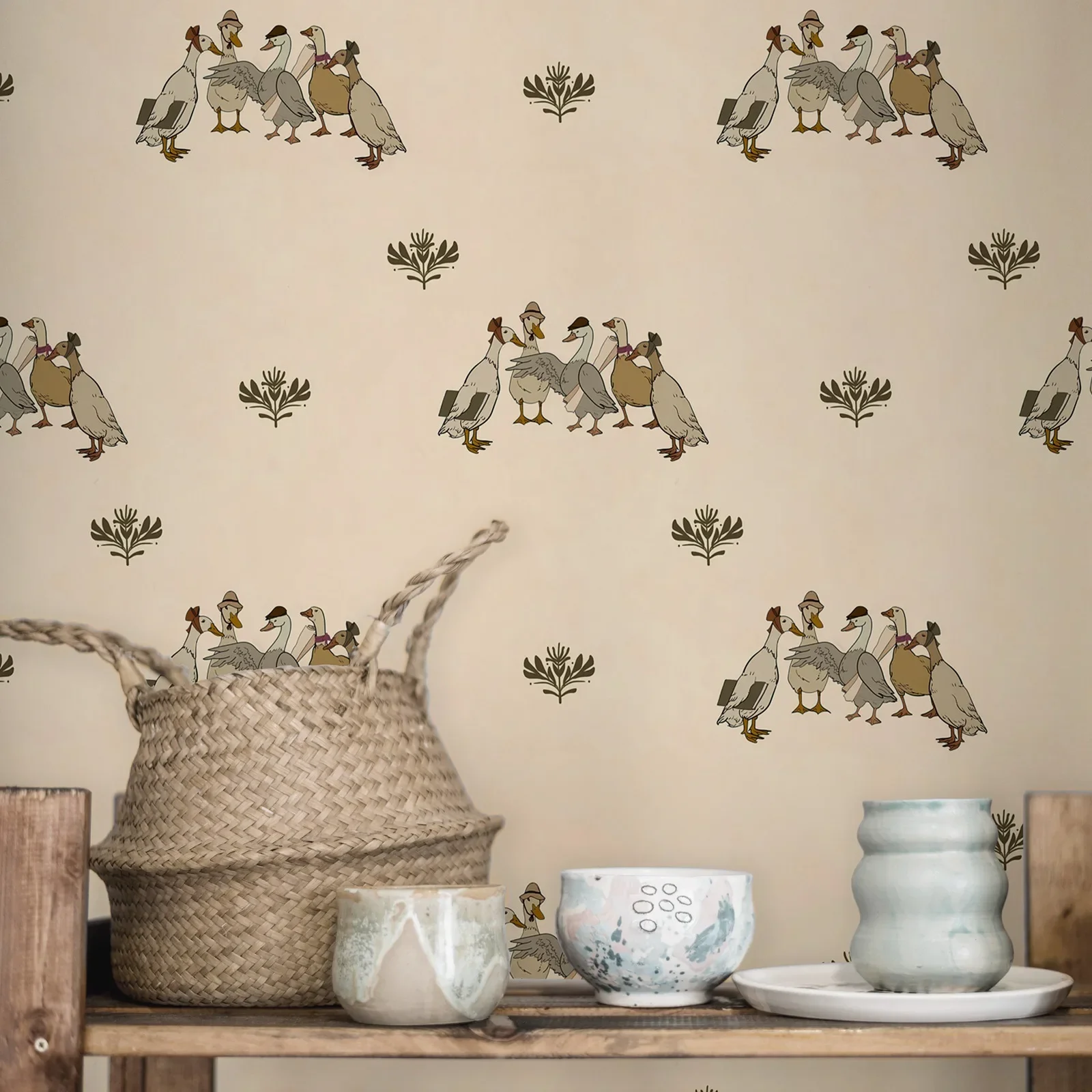carta-da-parati-con-anatre-in-stile-retro-adesiva-o-tradizionale-non-adesiva-decorazione-murale-ideale-per-inquilini-murale-floreale-vintage-originale