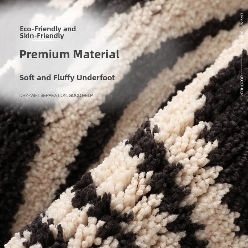 Nordic Simple Bathroom Mat Entrance Door Mat High Absorbency Quick Dry Non-Slip Home Use Mat Door Mat Anti-Slip Mat
