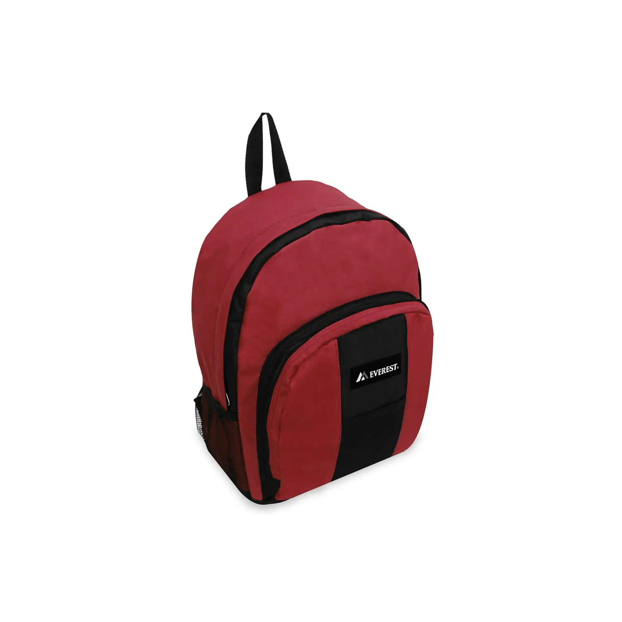 Everest Mochila De 17" Con Bolsillos Delanteros Y Laterales, Burdeos/Negro Para Todas Las Edades