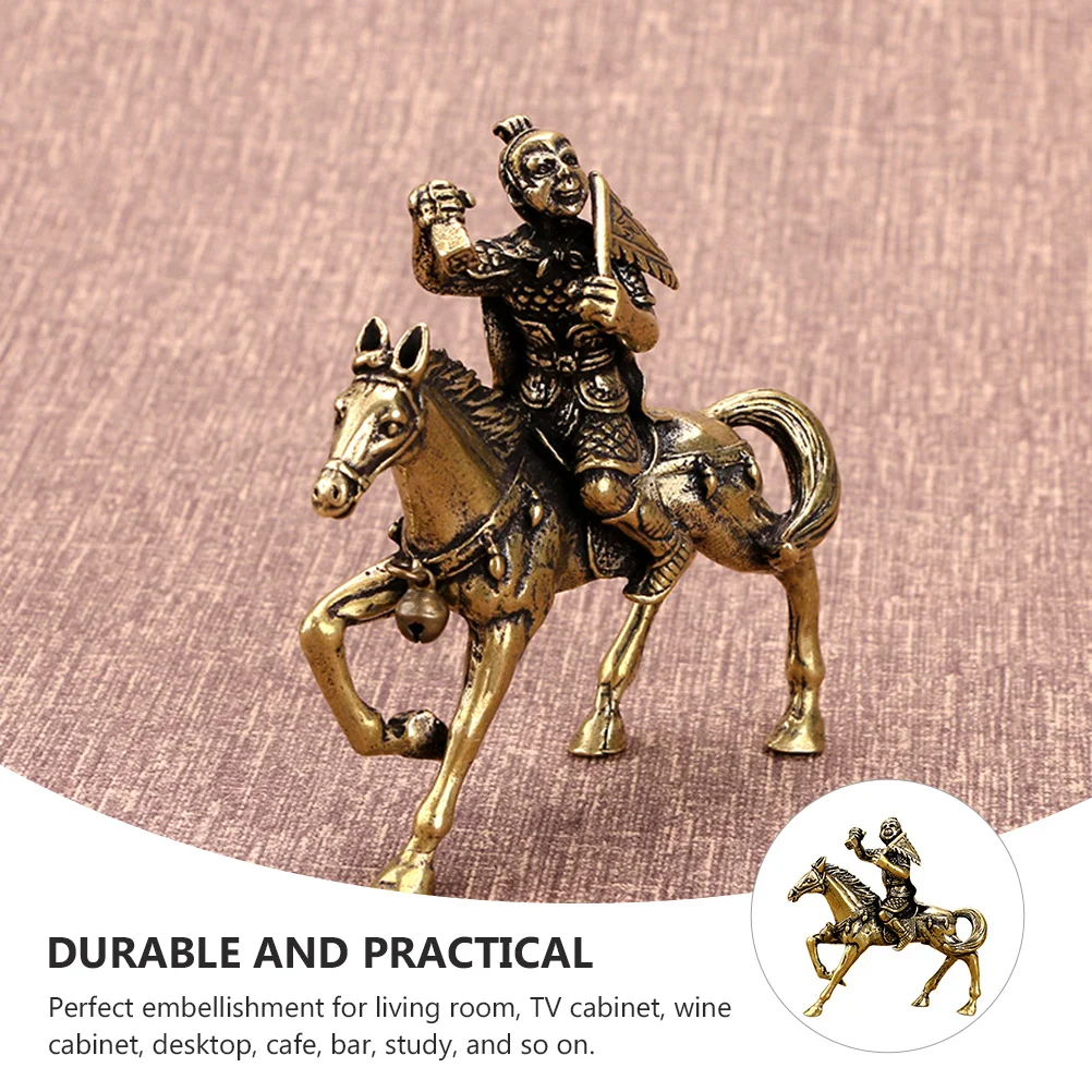 

1pc Monkey Horse Statue Brass Feng Shui Ornament Home Decoration Desktop Living Room Study Monkey Riding Horse