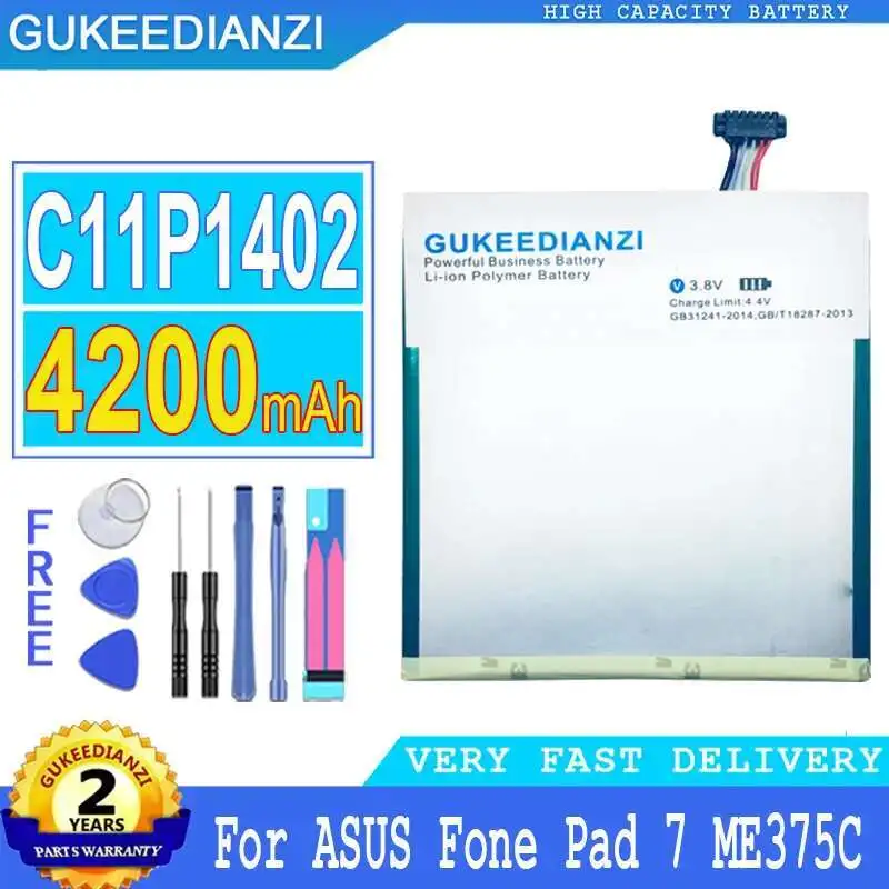

Reliable Replacement For Asus Fone Pad 7 ME375C FE375 FE375CXG K019 C11P1402 4200Mah Tablet Battery