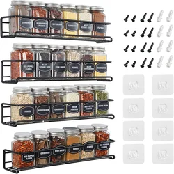 1/2pcs Kitchen Spice Shelf Wall Mount Spice Jars Set Metal Seasoning Shelf Spice Jar Storage Rack Organizer Kitchen Acceesories