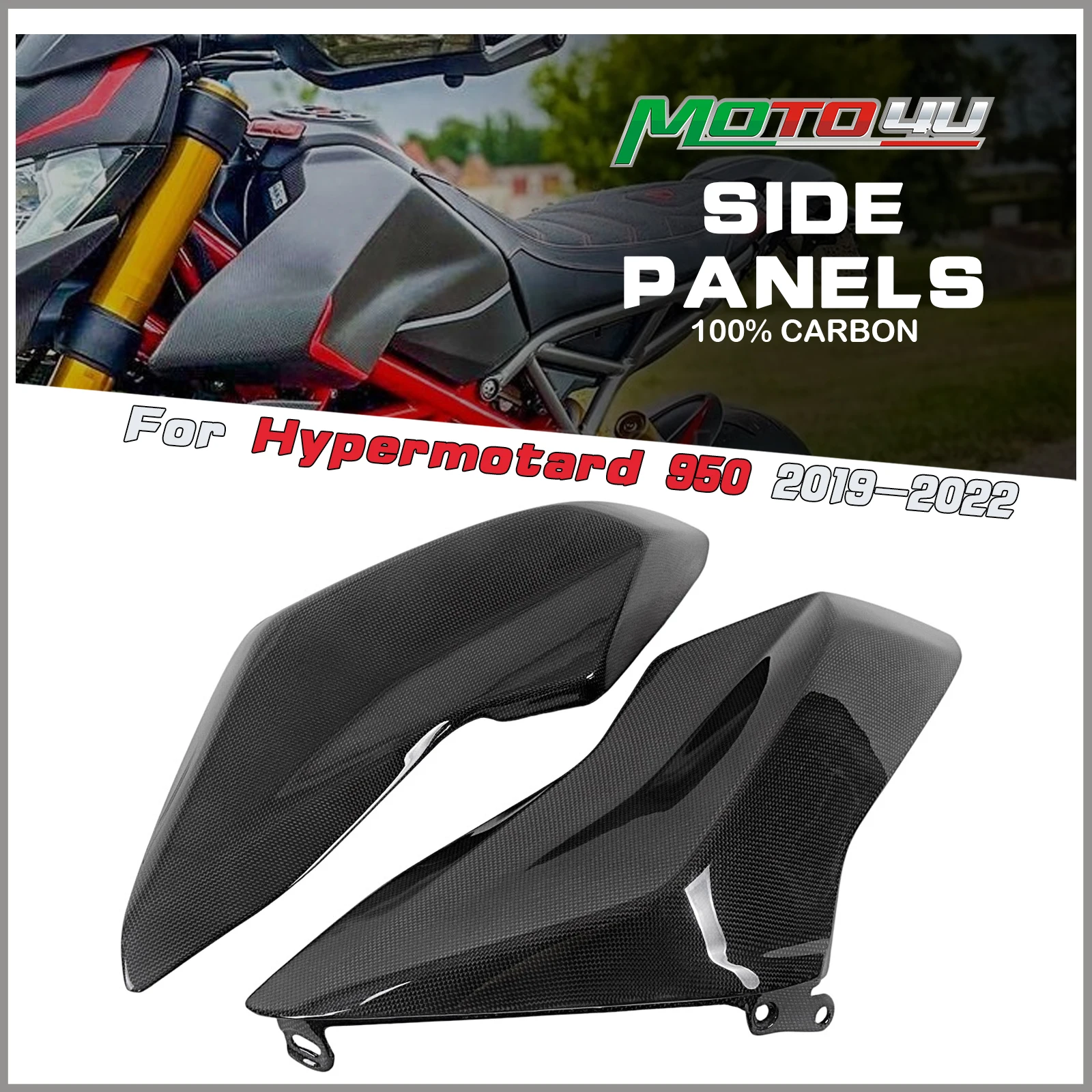 

For Ducati Hypermotard 950 2019 2020 2021 2022 Carbon Fiber Side Panel Tank Lower Protector Cover Motorcycle Side Fairing