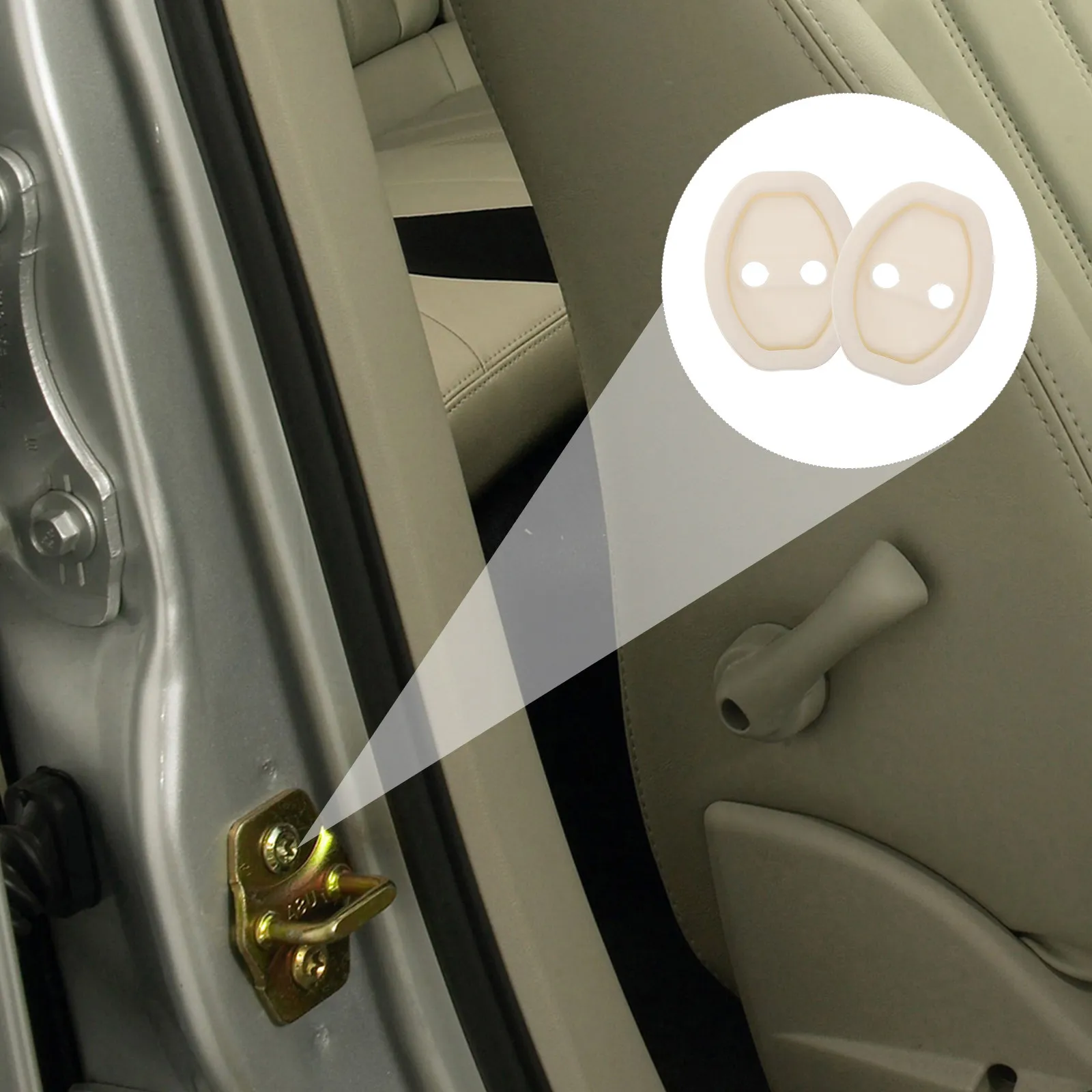 4Pcs Car Door Lock Protective Cover Silicone Door Latch Protector Thickened Shock Absorbing Universal Fit for All Vehicle Models