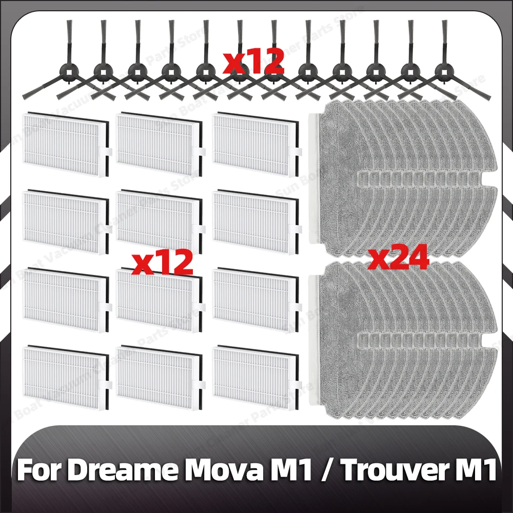 

Compatible for Dreame Mova M1 Replacement Side Brush HEPA Filter Mop Pads Spare Parts Accessories